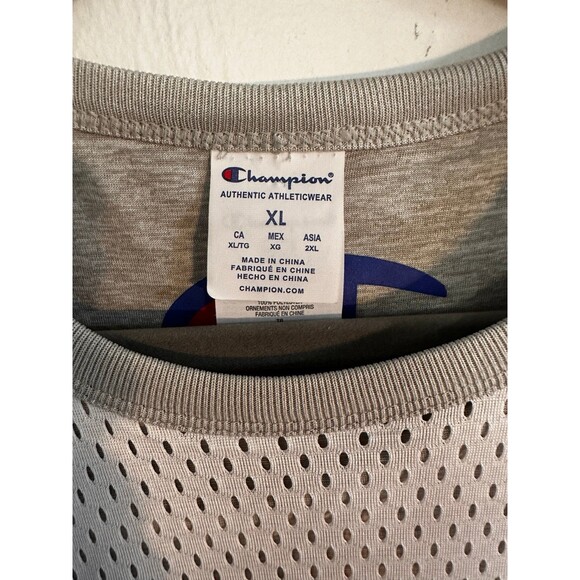 Champion Double Dry Mesh Reversible White/Gray Jersey T-Shirt - XL NWT - Picture 9 of 10
